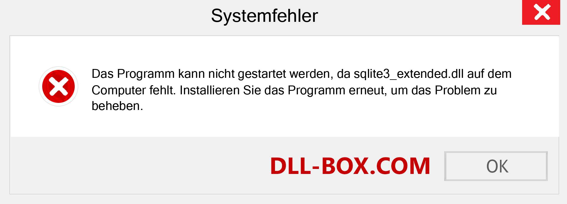 sqlite3_extended.dll-Datei fehlt?. Download für Windows 7, 8, 10 - Fix sqlite3_extended dll Missing Error unter Windows, Fotos, Bildern