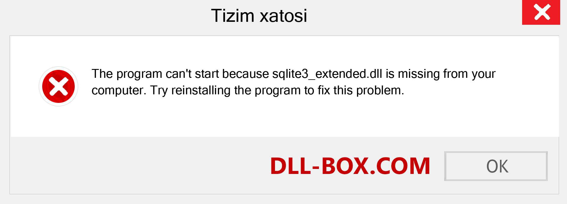 sqlite3_extended.dll fayli yo'qolganmi?. Windows 7, 8, 10 uchun yuklab olish - Windowsda sqlite3_extended dll etishmayotgan xatoni tuzating, rasmlar, rasmlar